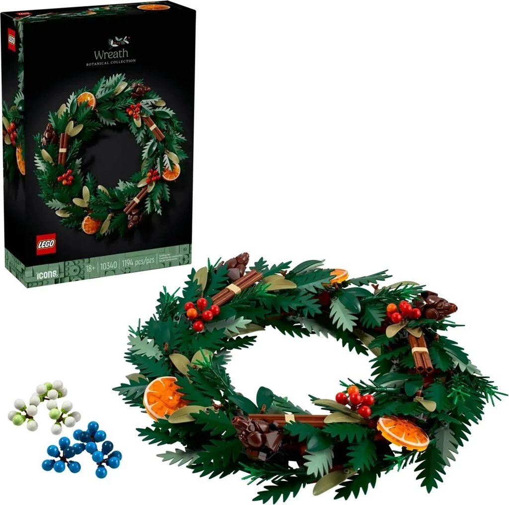 Lodra LEGO ICONS 10340 Wreath, për të rritur, shumëngjyrëshe