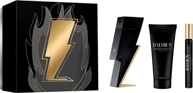 Eau de Toilette për meshkuj Carolina Herrera Bad Boy set 3 pjesë 100ml