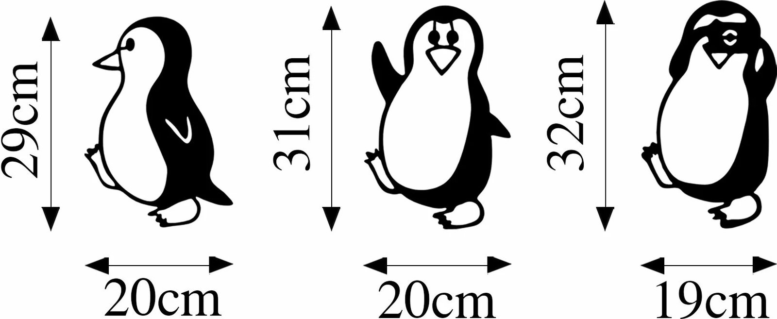 Aksesor dekorativ metalik për mur, pinguj, Wallity, 3 copë, ngjyrë e zezë