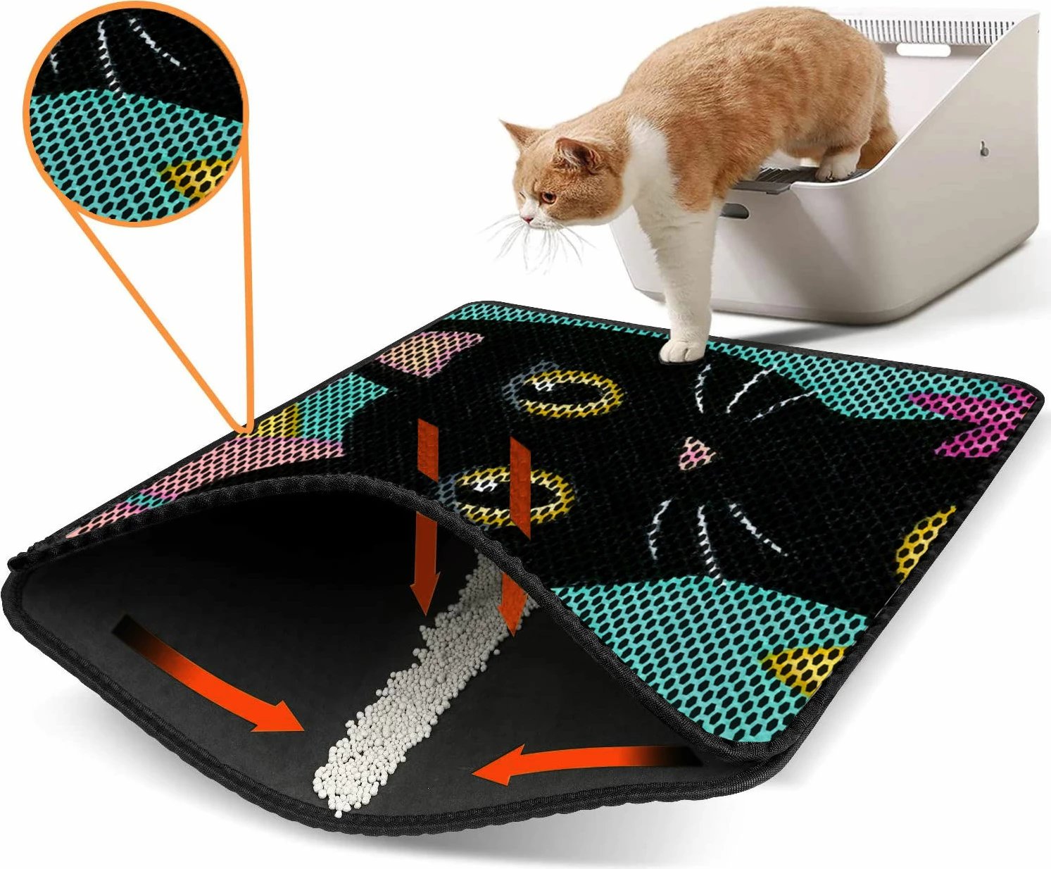 Tapet për rërë mace, shumëngjyrësh, Paws & Whiskers, Nrszn0109, 45x60cm