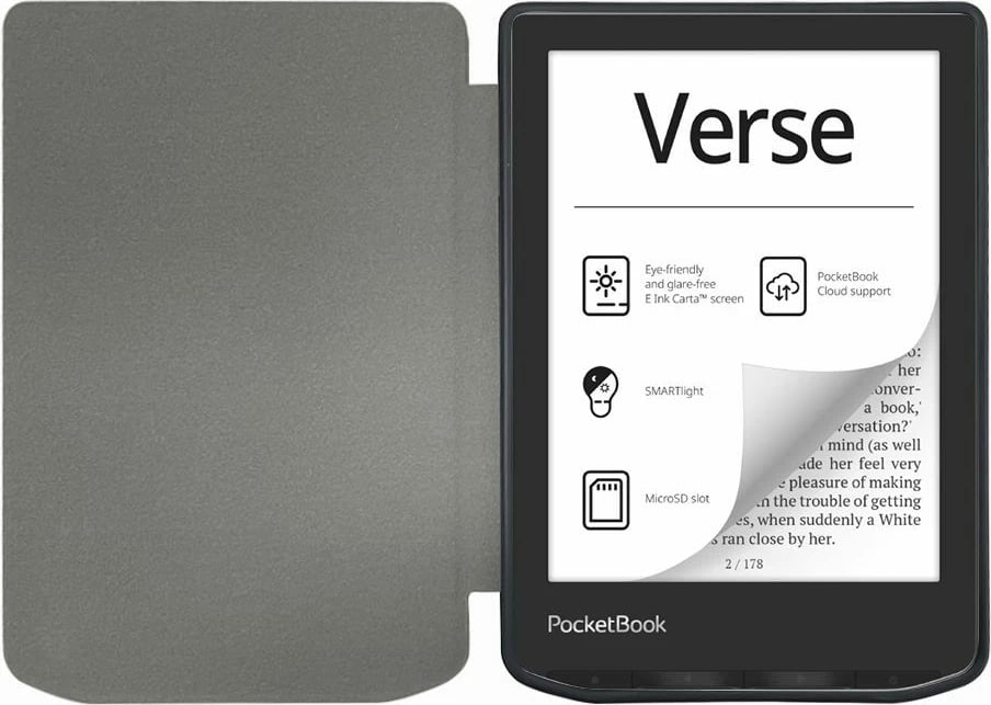 Mbështjellës Tech-Protect SmartCase për PocketBook Verse / Verse Pro, me lule Sakura, Kaltër