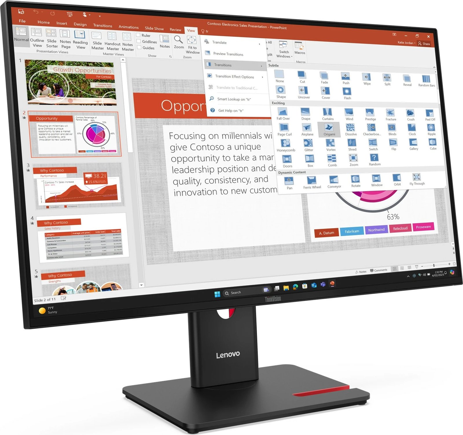 Monitor Lenovo ThinkVision T27-40, 27 inç, IPS, Full HD, HDMI, DisplayPort, USB Hub, Eclipse Black