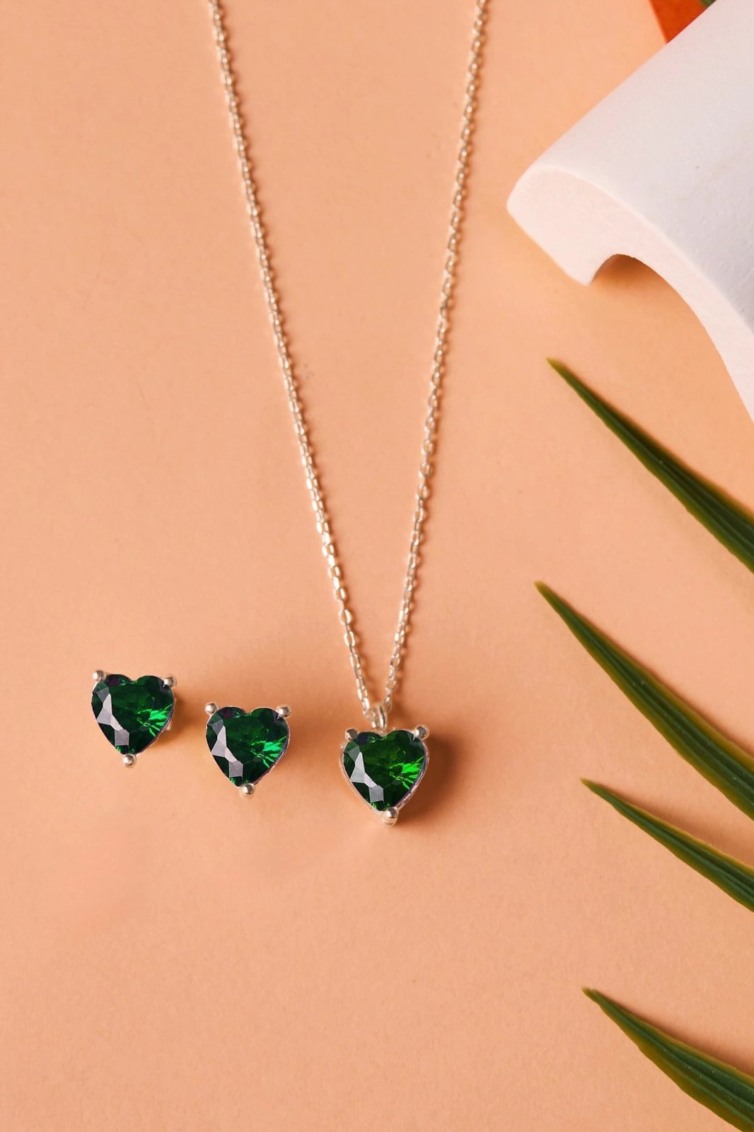 Set varëse dhe vathë argjendi, Elika Silver, ELKAB92246, ngjyrë e gjelbër