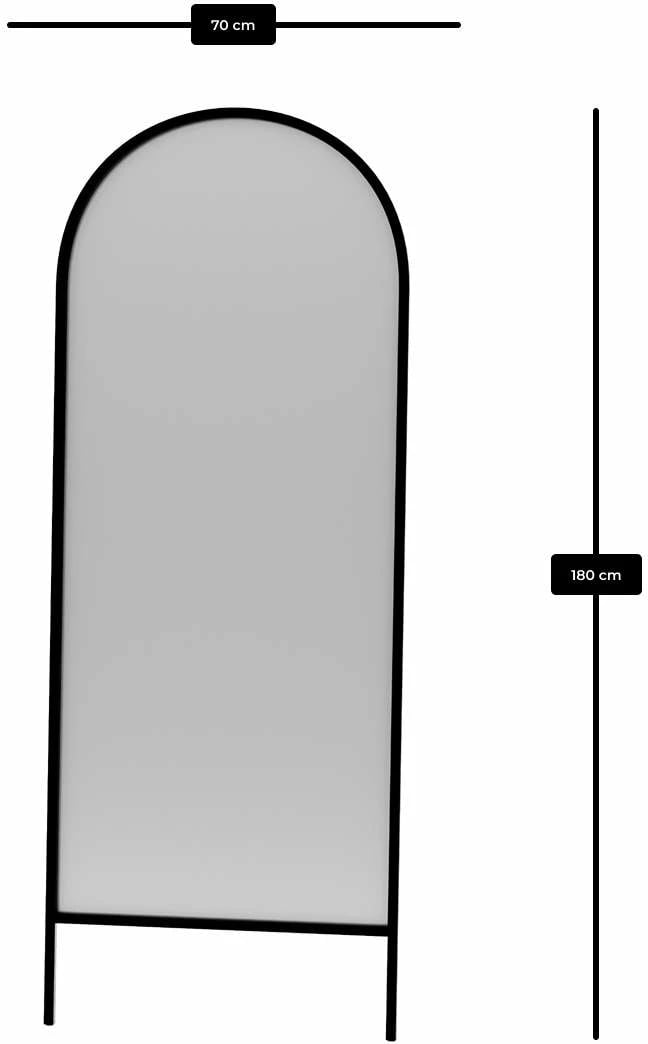 Pasqyrë e gjatë Cheval, ngjyrë e zezë, Skye Decor, Basiko