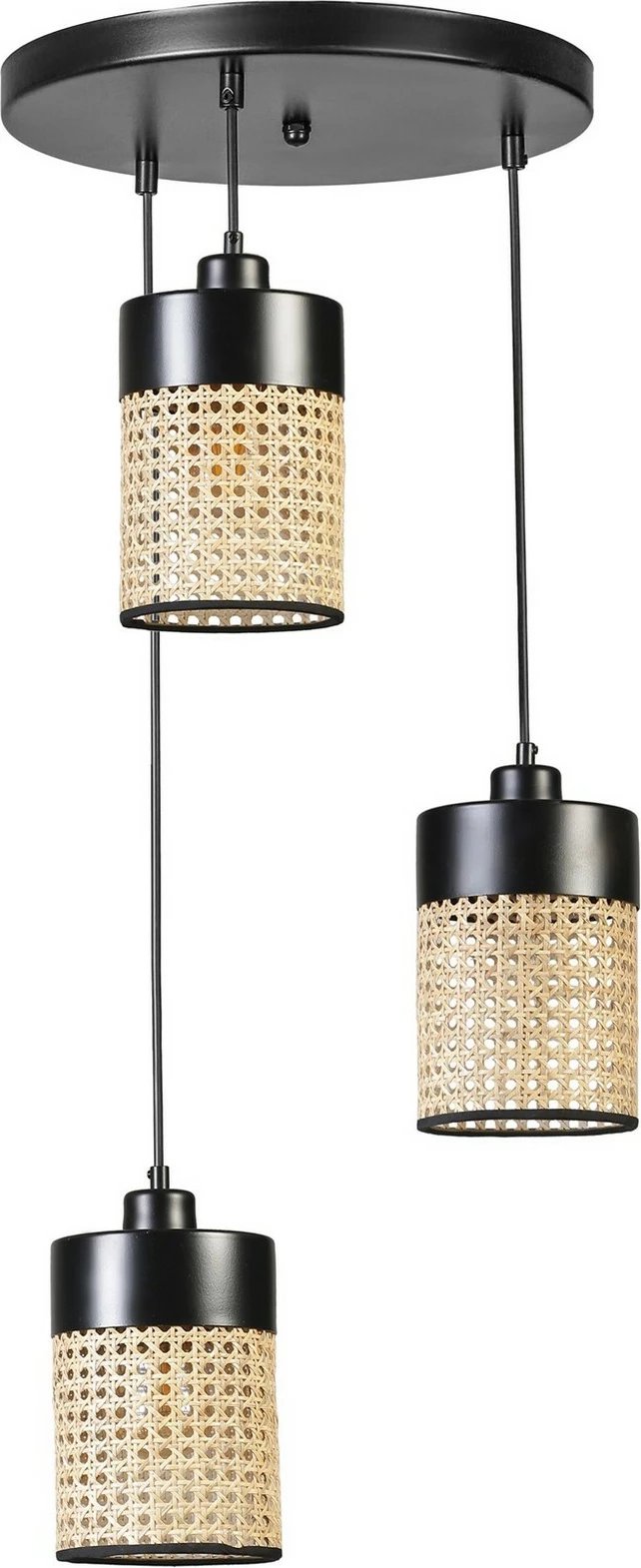 Llambë tavani Opviq Zeus, 3 llampa, ratan e zezë