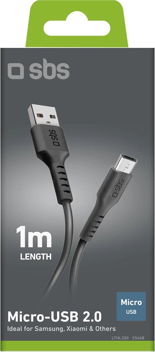Kabllo USB-A në Micro-USB SBS LTHL200, 1m, e zezë Kabllo USB-A në Micro-USB SBS LTHL200, 1m, e zezë