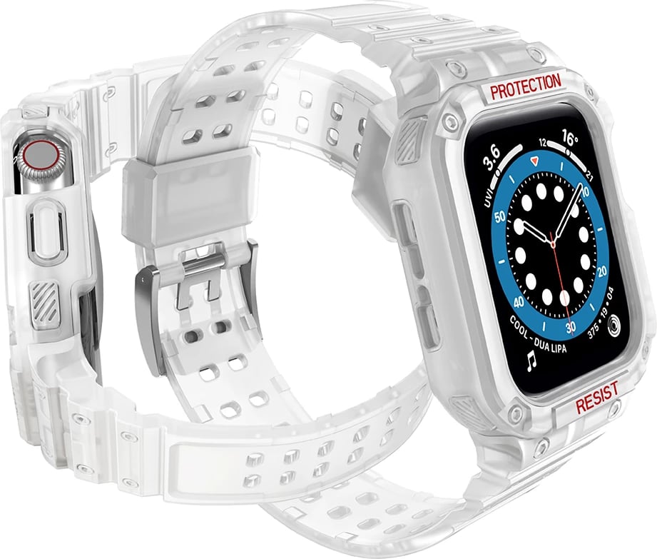Rrip me kasë mbrojtëse për Apple Watch Hurtel, 41/40/38mm, Transparent