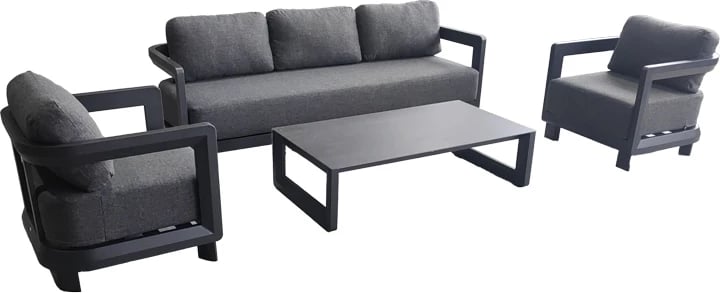 Set salloni për jashtë Jenora, alumin, ngjyrë gri e errët