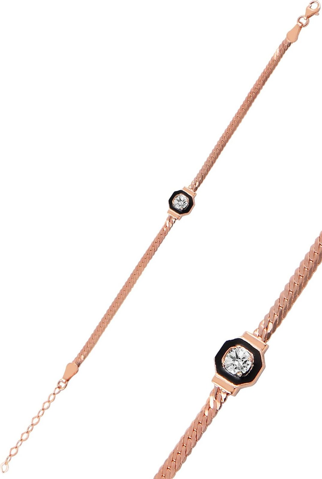 Byzylyk argjendi, ngjyrë rozë ari, Jumeon, 10019ROS