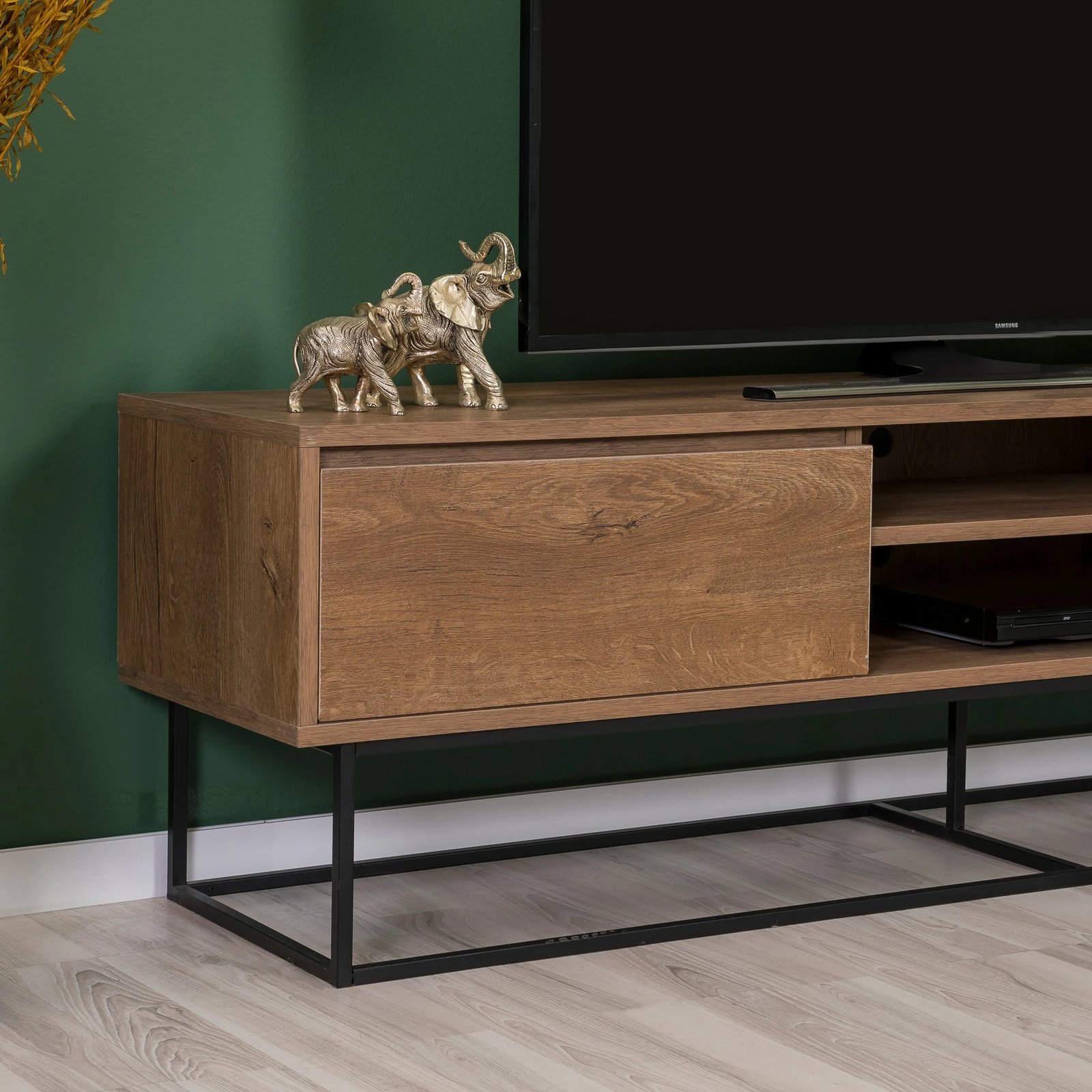 Set mobiljesh për dhomë dite Skye Decor, Laxus Takım 13, ngjyrë arre dhe e zezë