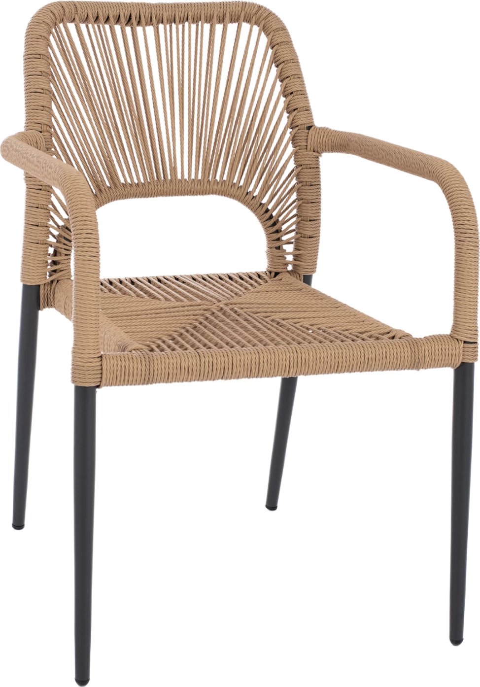 Karrige alumini gri me litar PE bezhë FH5771.02 55x63x82 cm