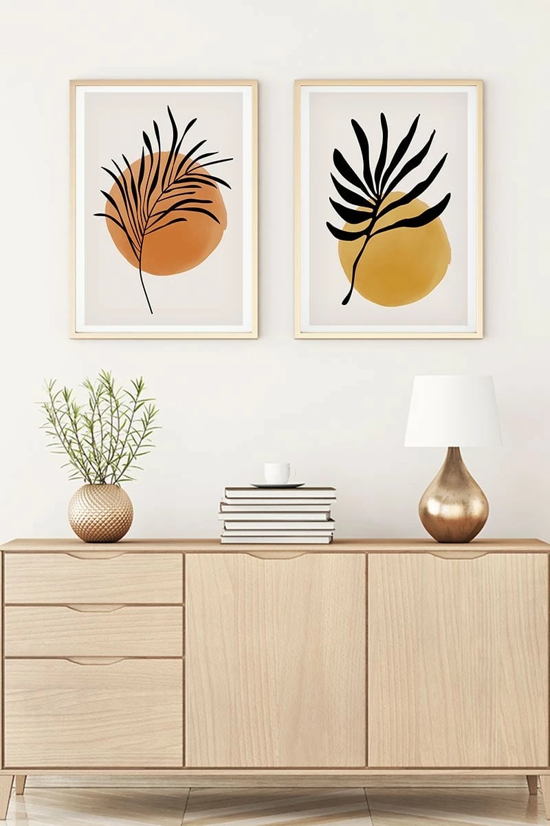 Pikturë dekorative me kornizë, MDF, shumëngjyrëshe, 2 copë, Wallity, Huhu98, 30x40cm