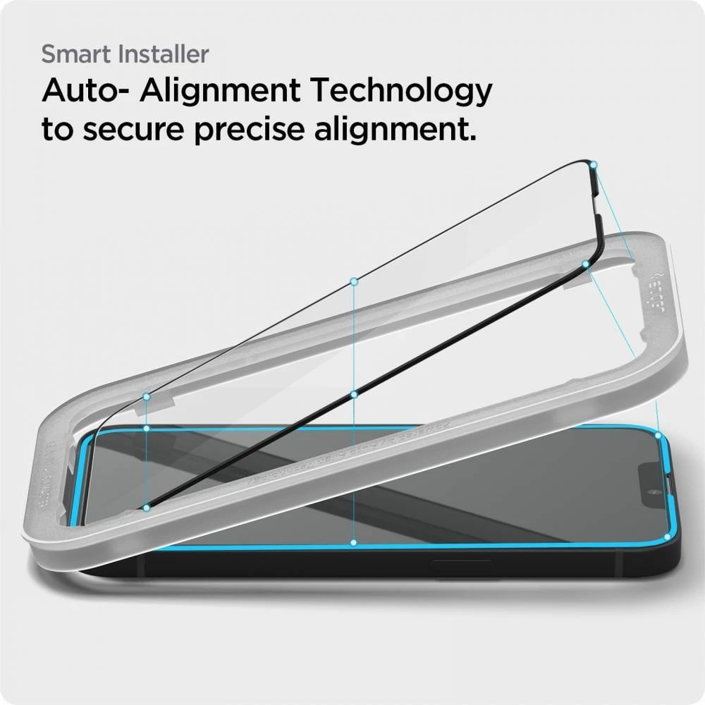 Xham mbrojtës Spigen ALM Glass FC për iPhone 13/13 Pro/14, i zi