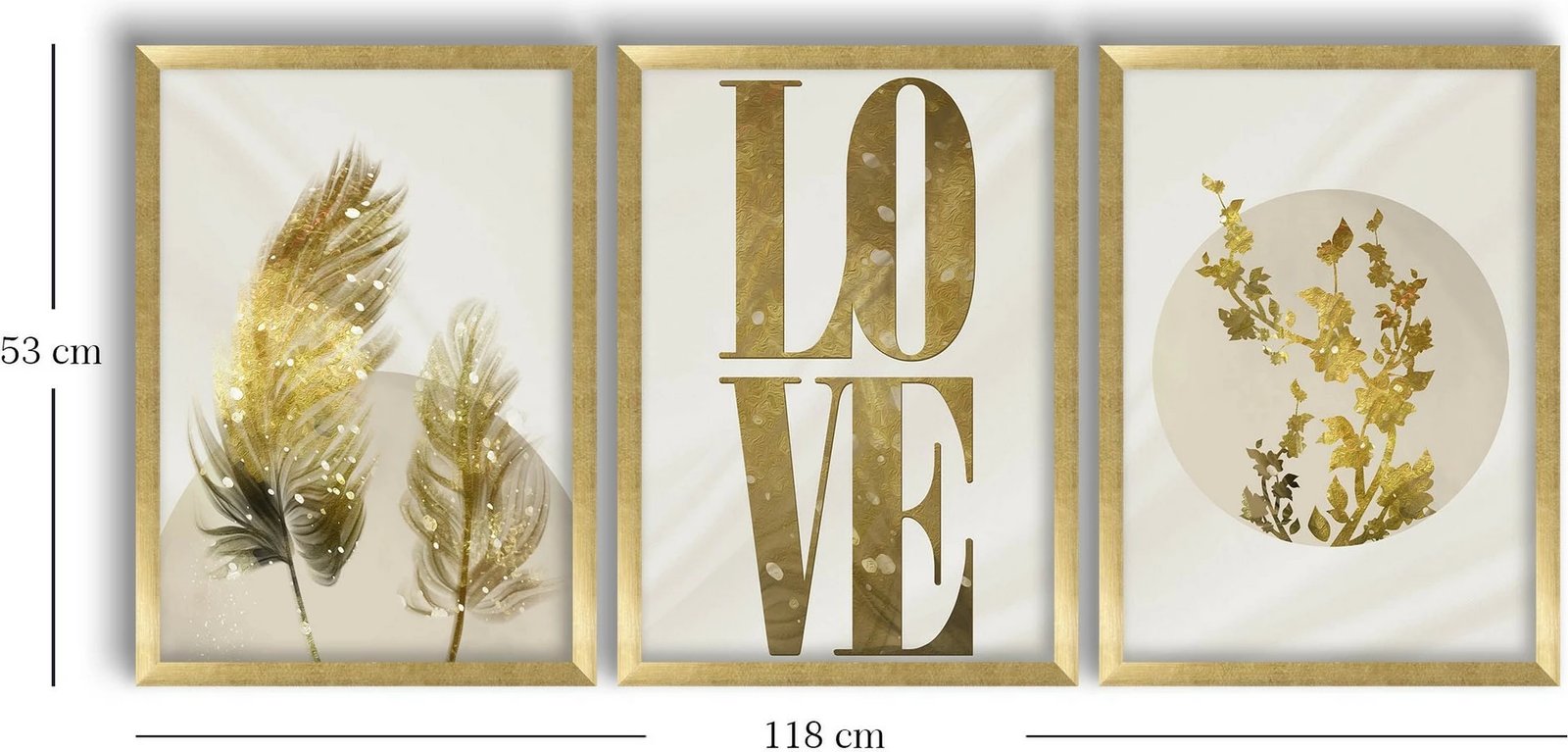 Pikturë dekorative me kornizë MDF (3 copë), Wallity, 3P3853NISCT-021