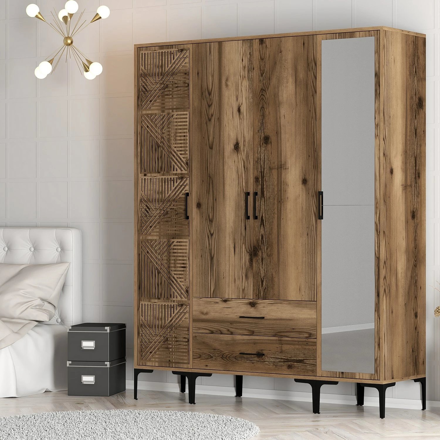 Dollap Skye Decor, ngjyrë arre, Kumsal PTR