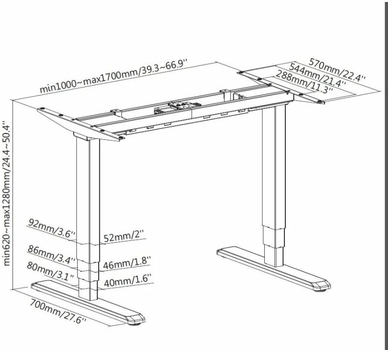 Kornizë tavoline elektrike EQUIP, e bardhë