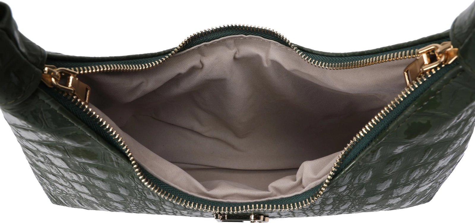 Çantë krahu Lucky Bees, model 505, ngjyrë jeshile krokodili