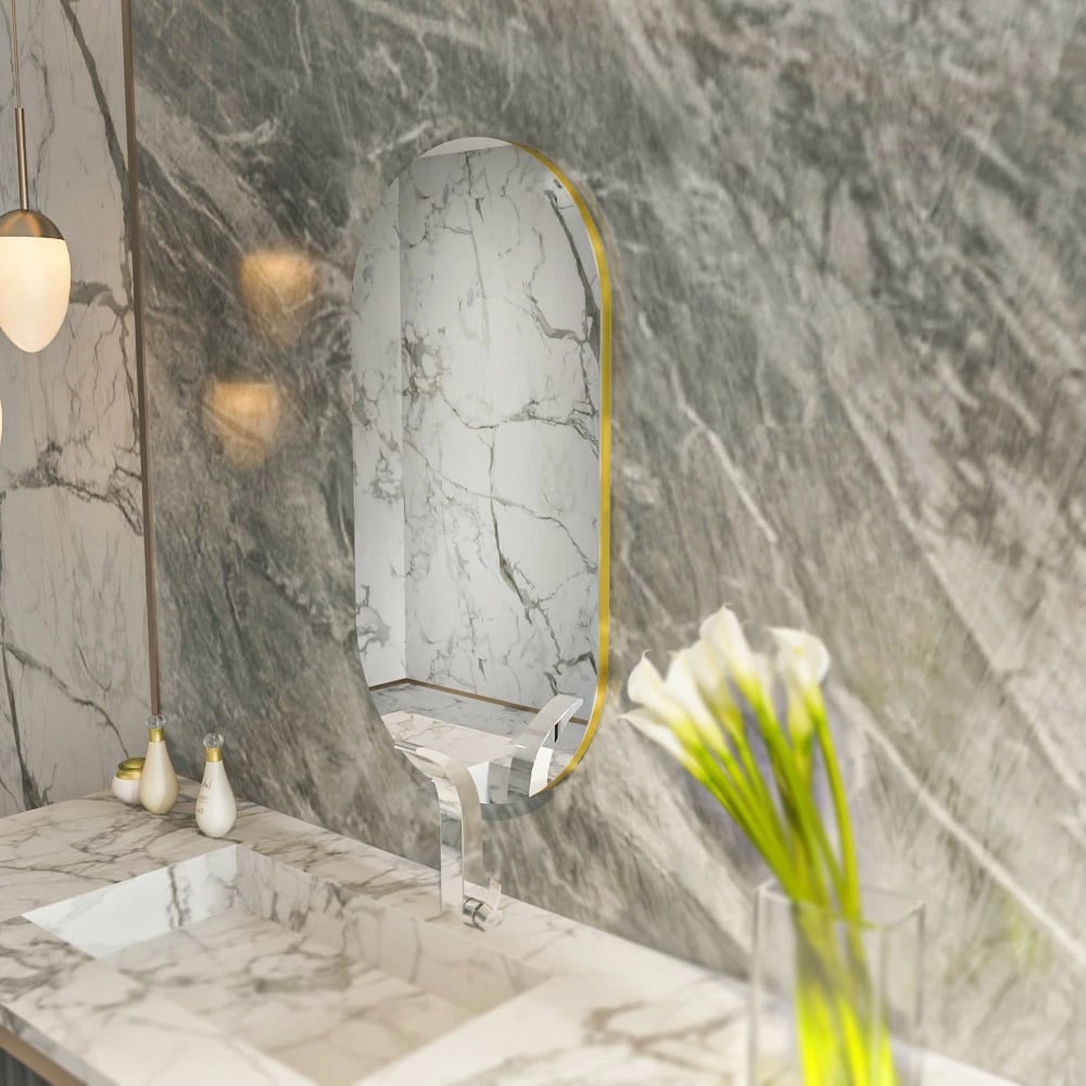 Pasqyrë Hanah Home, Riors, transparente, e artë