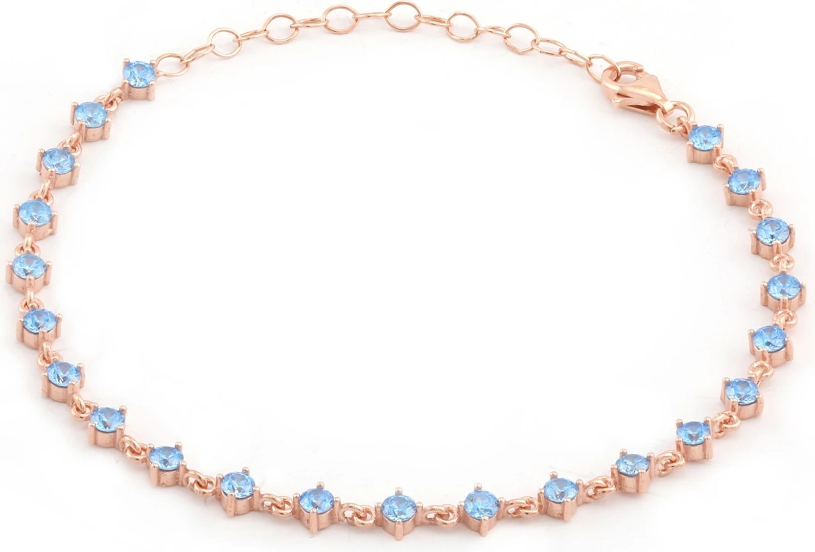 Byzylyk argjendi Jumeon, ngjyrë argjendi, veshje ari rozë, gurë akuamarin, NRZ998362