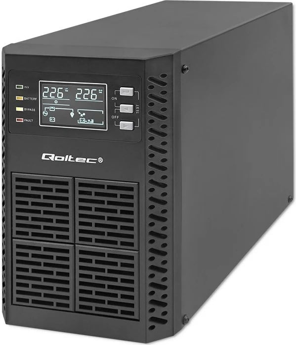 UPS Qoltec 1kVA 1000W, faktor fuqie 1.0, LCD, EPO, USB, Online UPS Qoltec 1kVA 1000W, faktor fuqie 1.0, LCD, EPO, USB, Online