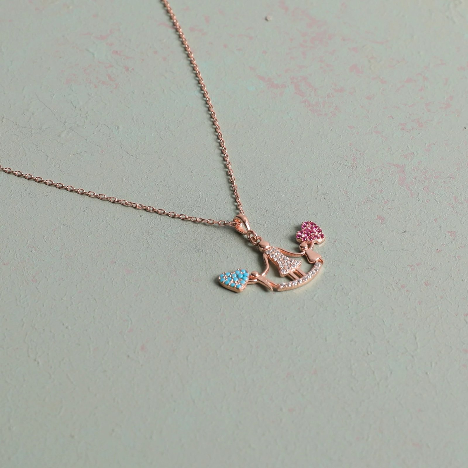 Qafore argjendi, ngjyrë rozë ari, Jumeon, 11205ROS