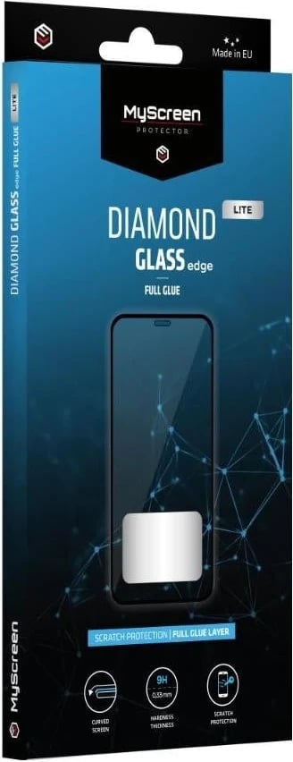 Xham mbrojtës MyScreen Diamond Glass Lite Edge Full Glue për Google Pixel 6a/7a, i zi