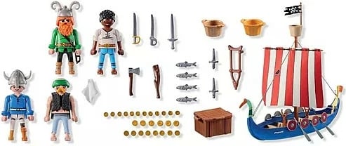 Set lodrash Playmobil Asterix 71888, anije piratësh, 88 pjesë