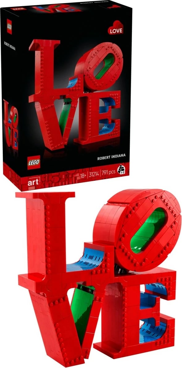 Set ndërtimi LEGO Art LOVE 31214, 791 pjesë, dekor, kuqe/blu/jeshile
