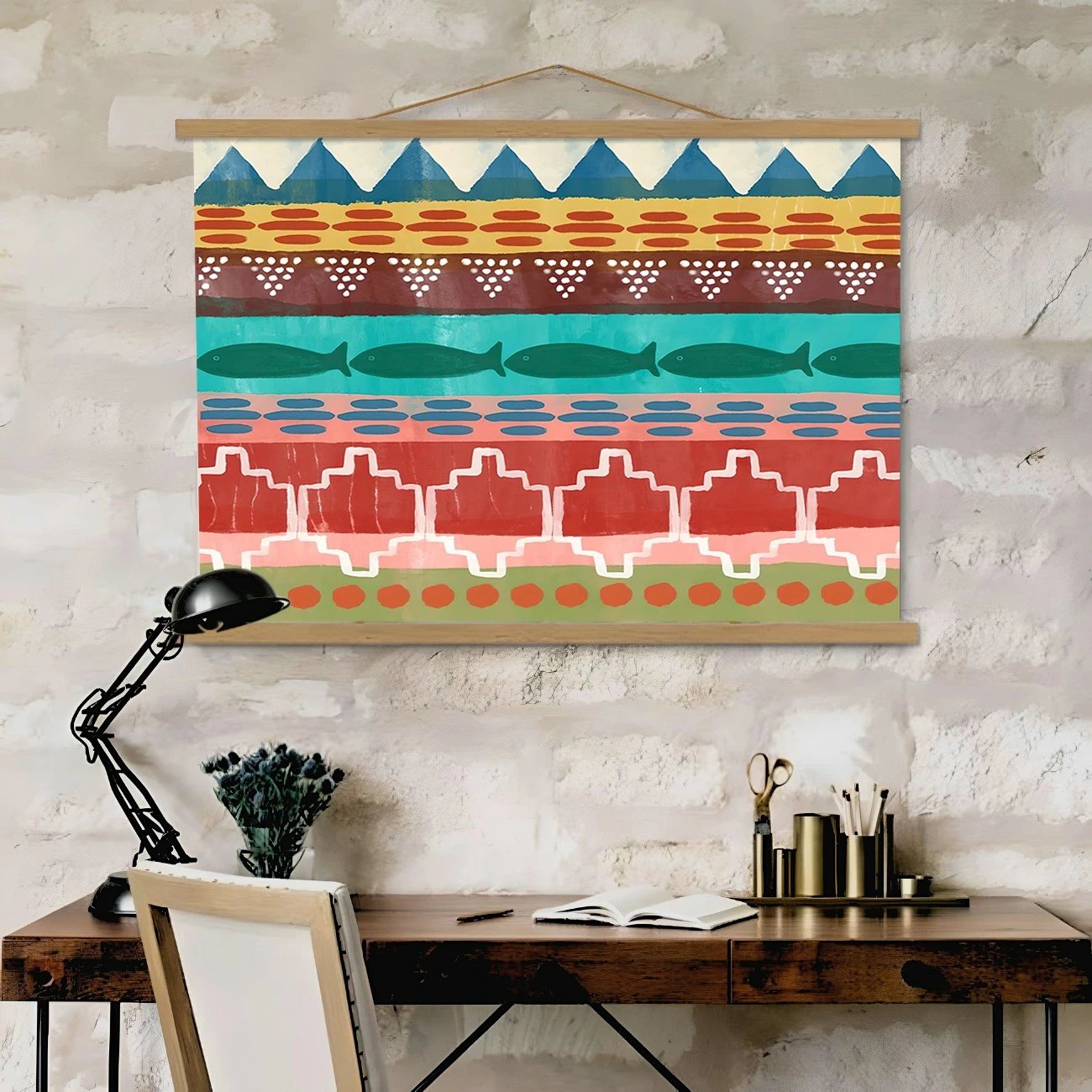 Pikturë dekorative me kornizë, shumëngjyrëshe, Wallity, MRG32, 50x70cm