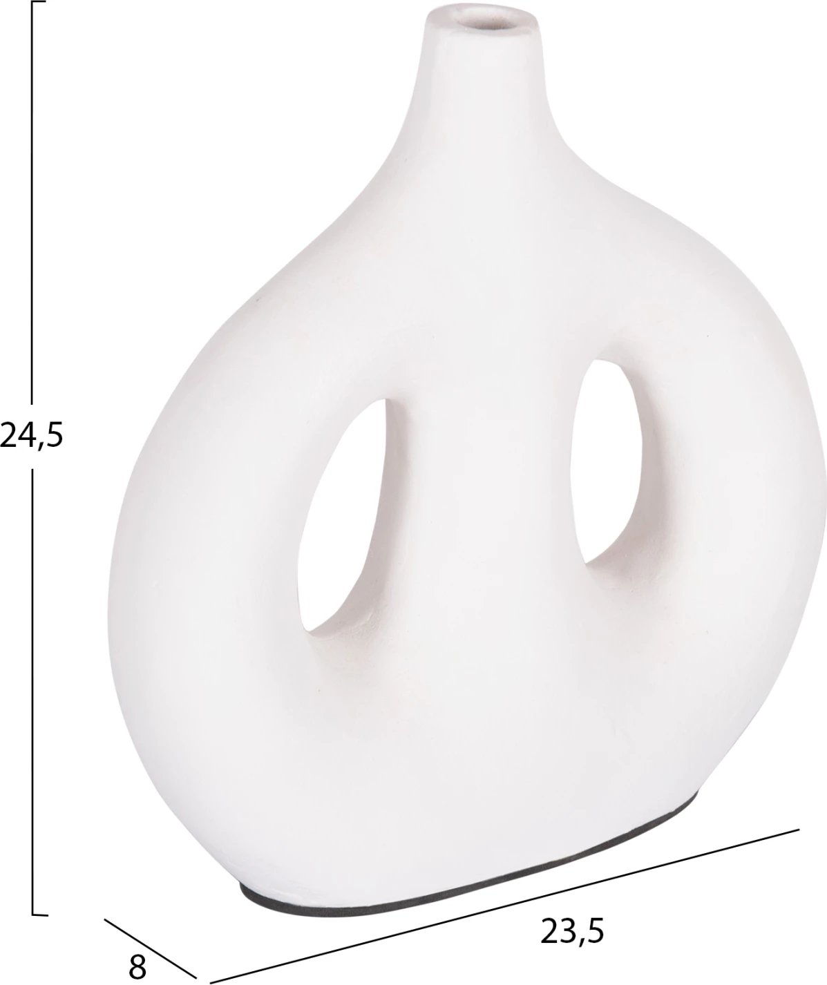 Vazo dekorative CLAYVON FH4413 terrakote, ngjyrë e bardhë, 23.5x8x24.5 cm