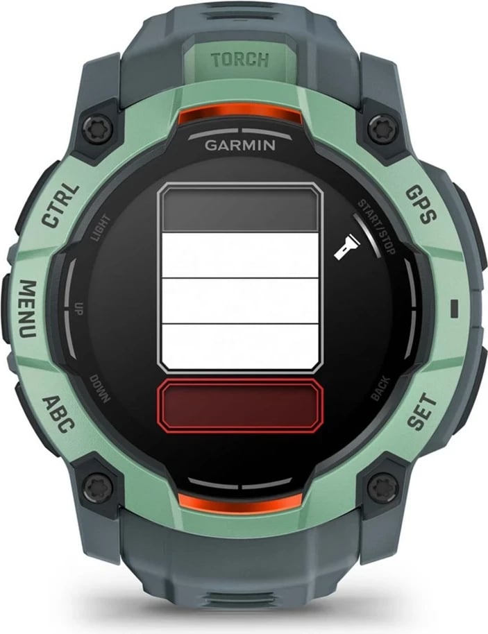 Orë sportive Garmin Instinct 3 AMOLED, 50mm, GPS, rrip silikoni, Gjelbër