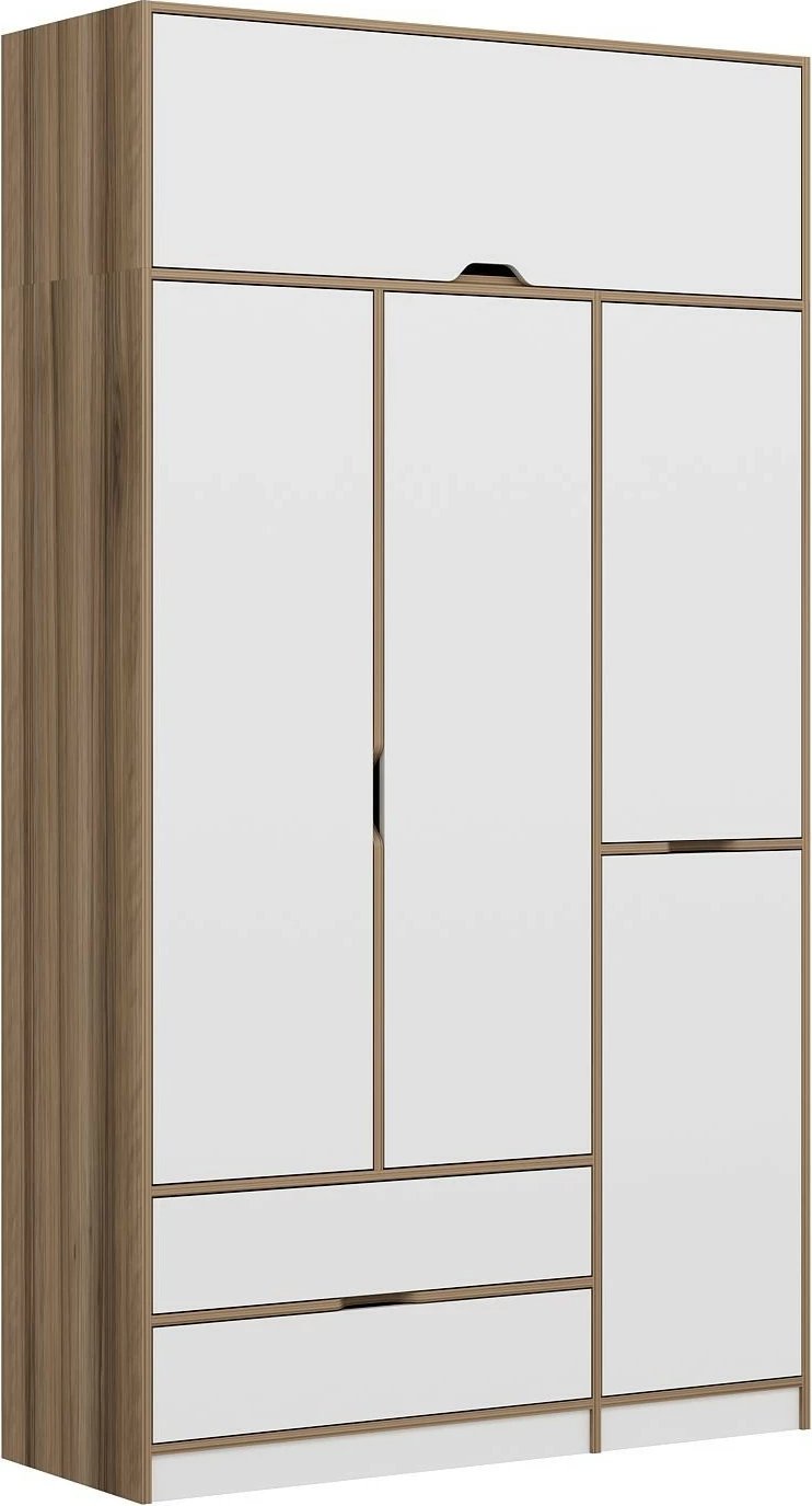 Dollap rrobash Skye Decor, Elina, bardhë-dore, 140x253x52cm