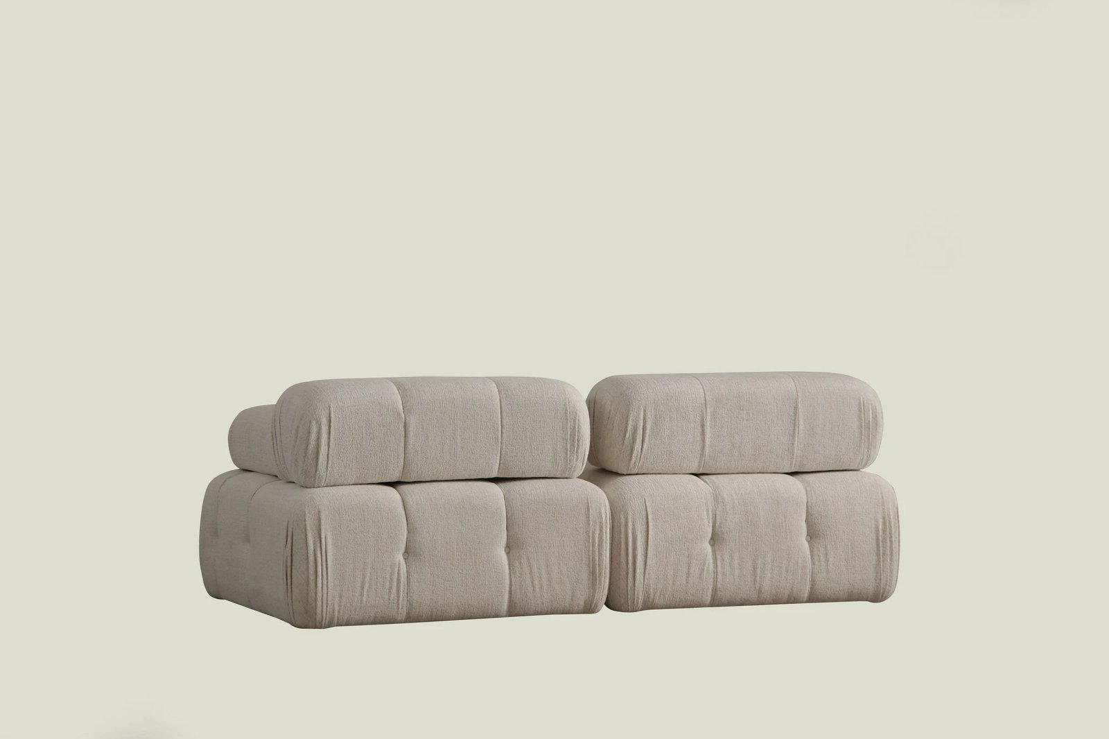Divan dy ulëshe Atelier del Sofa, Doblo 2 ulëse, bouclette krem