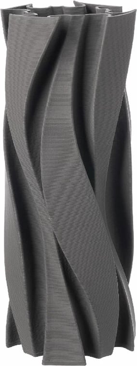 Vazo AURENE, qeramike, ngjyrë gri e errët, 14x14x33.5cm