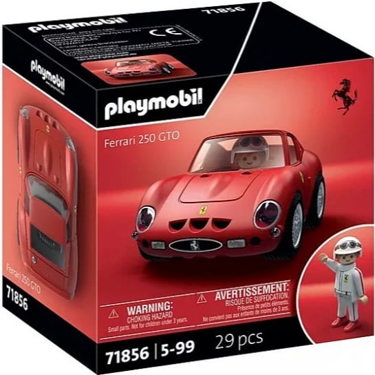 Set lodrash me makinë dhe figurë, Playmobil, Ferrari 250 GTO 71856, 29 pjesë, plastikë, i kuq, set