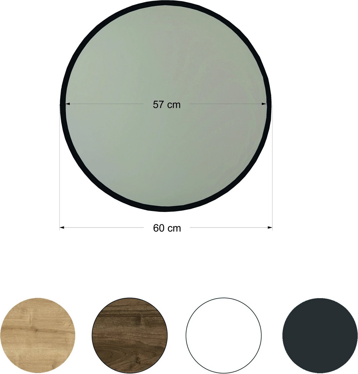 Pasqyrë dekorative, rrethore, ngjyrë e zezë, Hanah Home