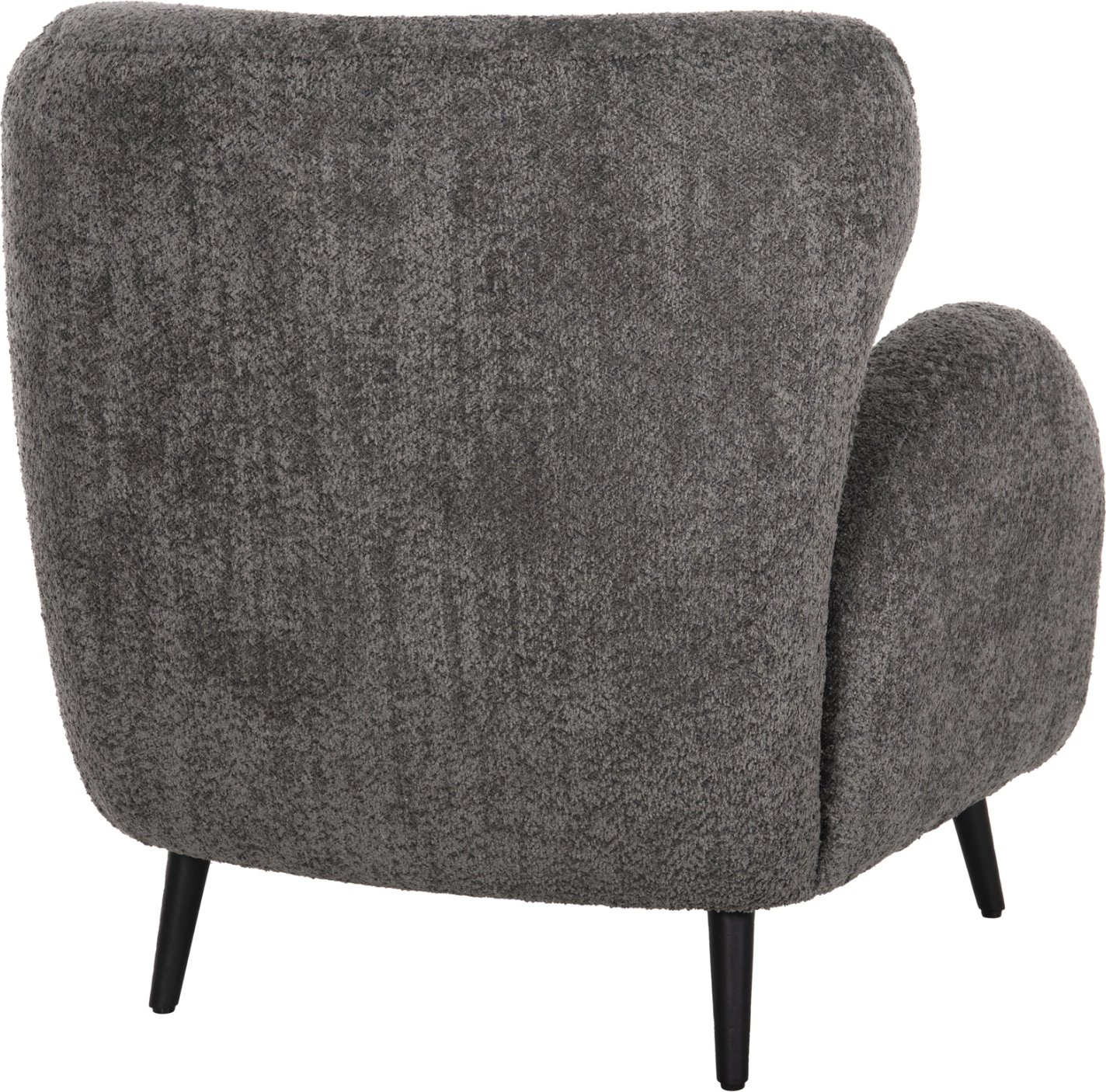 Karrige KRYLY FH9593.01, pëlhurë boucle gri, këmbë druri të zeza, 83x87x89H cm