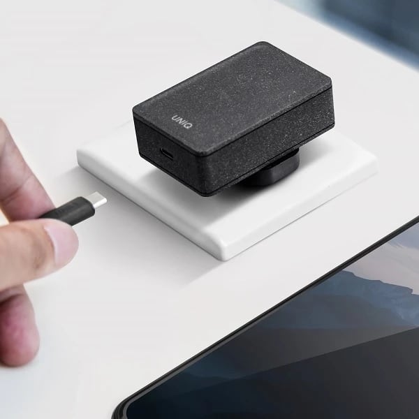 Karikues muri UNIQ Versa Slim LITHOS Collective me USB-C PD 18W dhe kabllo USB-C/USB-C 1.2m, Zi