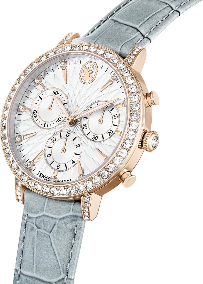Orë dore SWAROVSKI 5702851, për femra, e hirtë