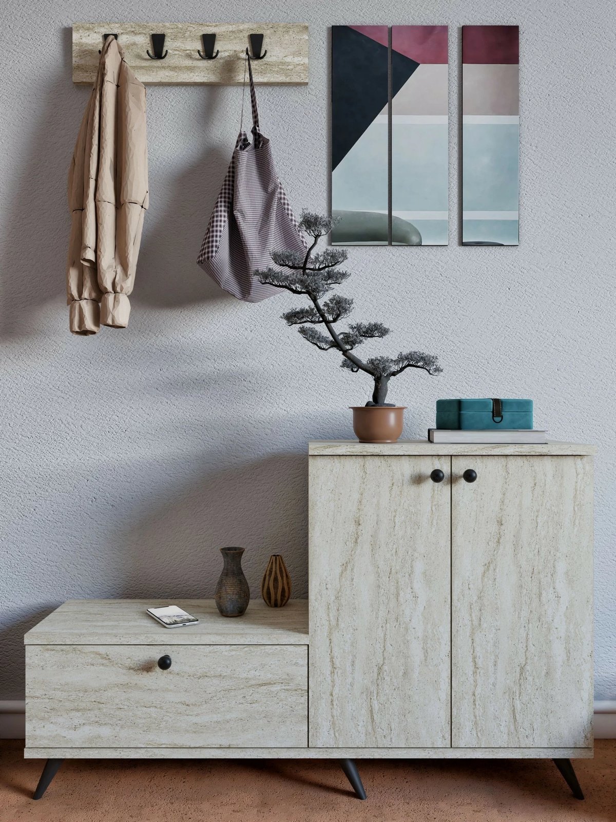 Stendë korridori Skye Decor, ngjyrë travertine