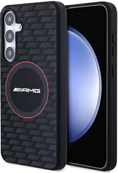 Mbështjellës Mercedes AMG Silicone Carbon Pattern MagSafe për Samsung Galaxy S24, i zi