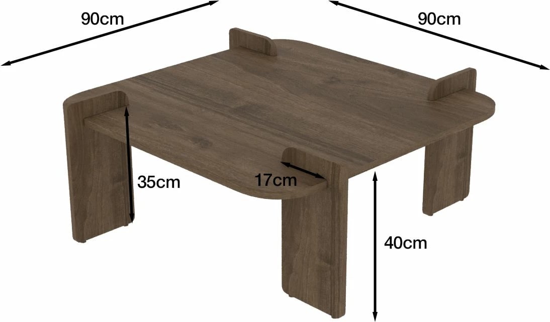 Tavolinë kafeje Skye Decor, dru, ngjyrë arre