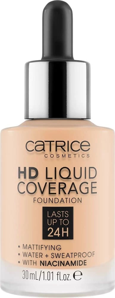Fondatinë Catrice HD Liquid Coverage Foundation 24H Mattifying 005 Ivory Beige për femra 30ml