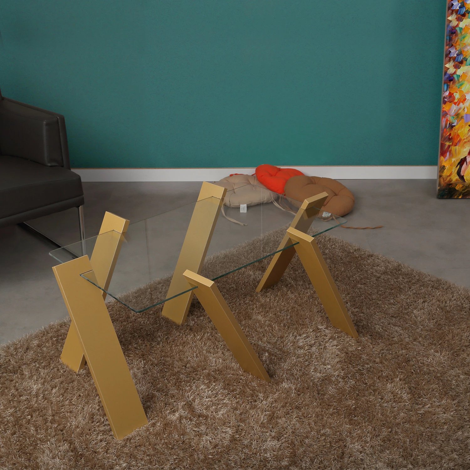 Tavolinë kafeje Hanah Home, Roman Maxi, ngjyrë mustard