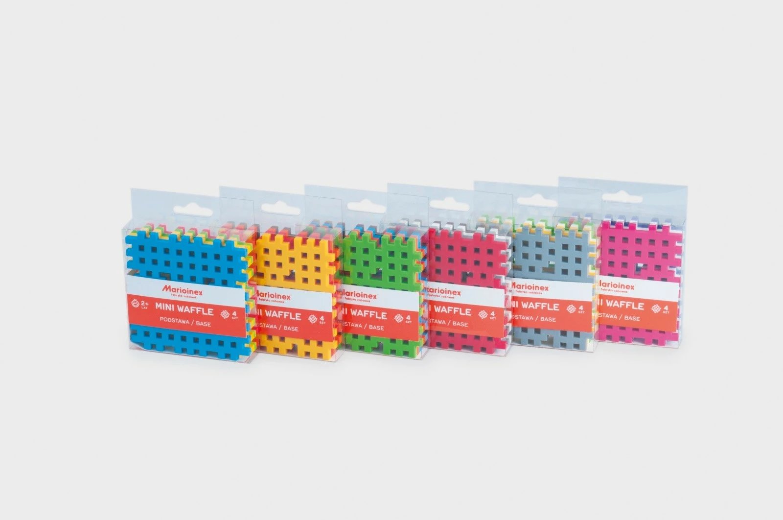 Set bazash ndërtimi Marioinex Mini Waffle, 4 copë, shumëngjyrëshe