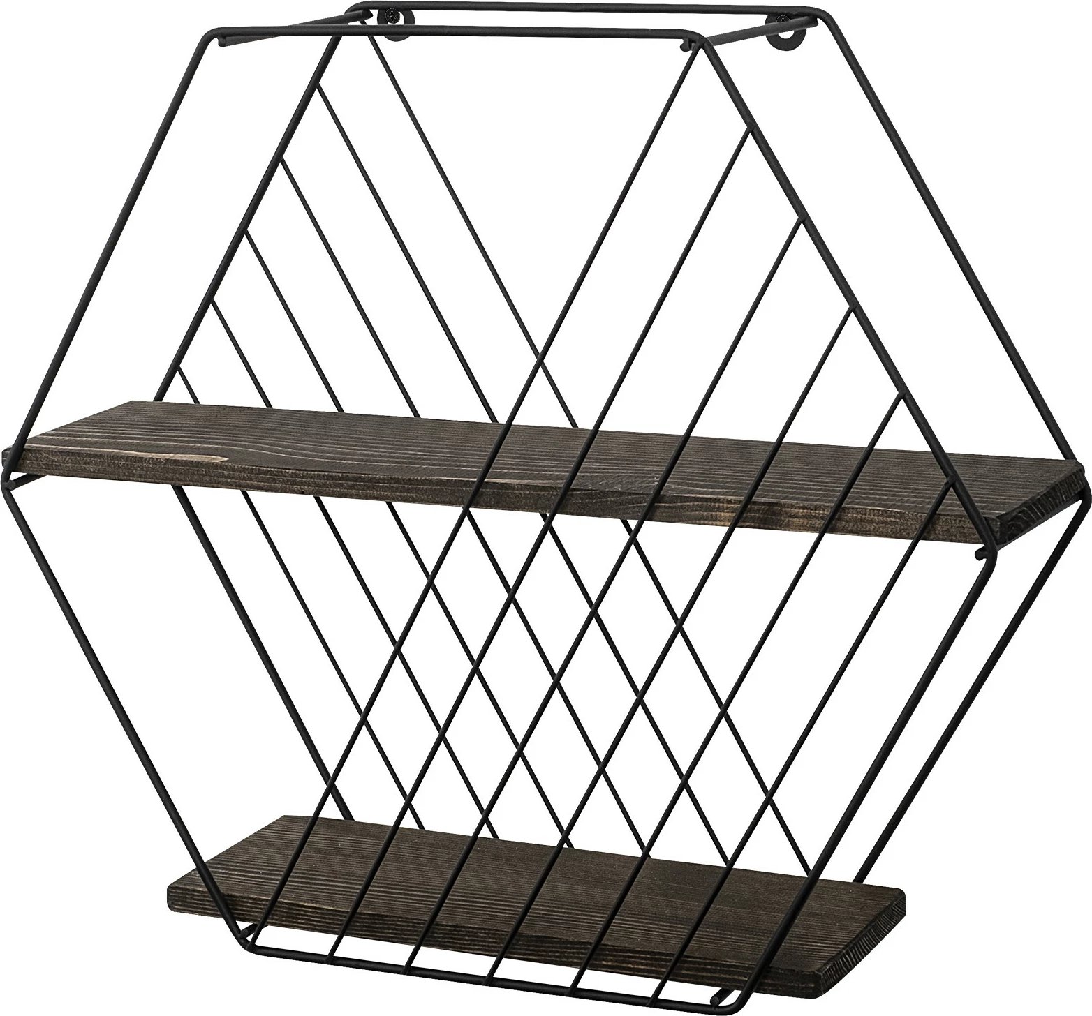 Raft muri Hanah Home, Anemone Vulgaris, ngjyrë e zezë dhe arre e errët, 60x52x15cm