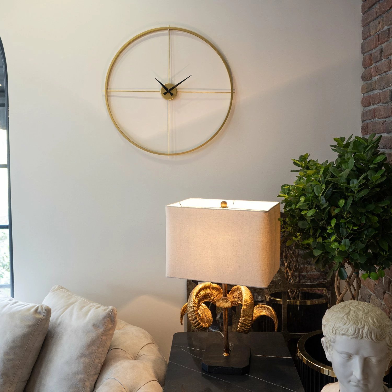 Orë muri dekorative prej metali, ngjyrë ari, Arcadia, APS075