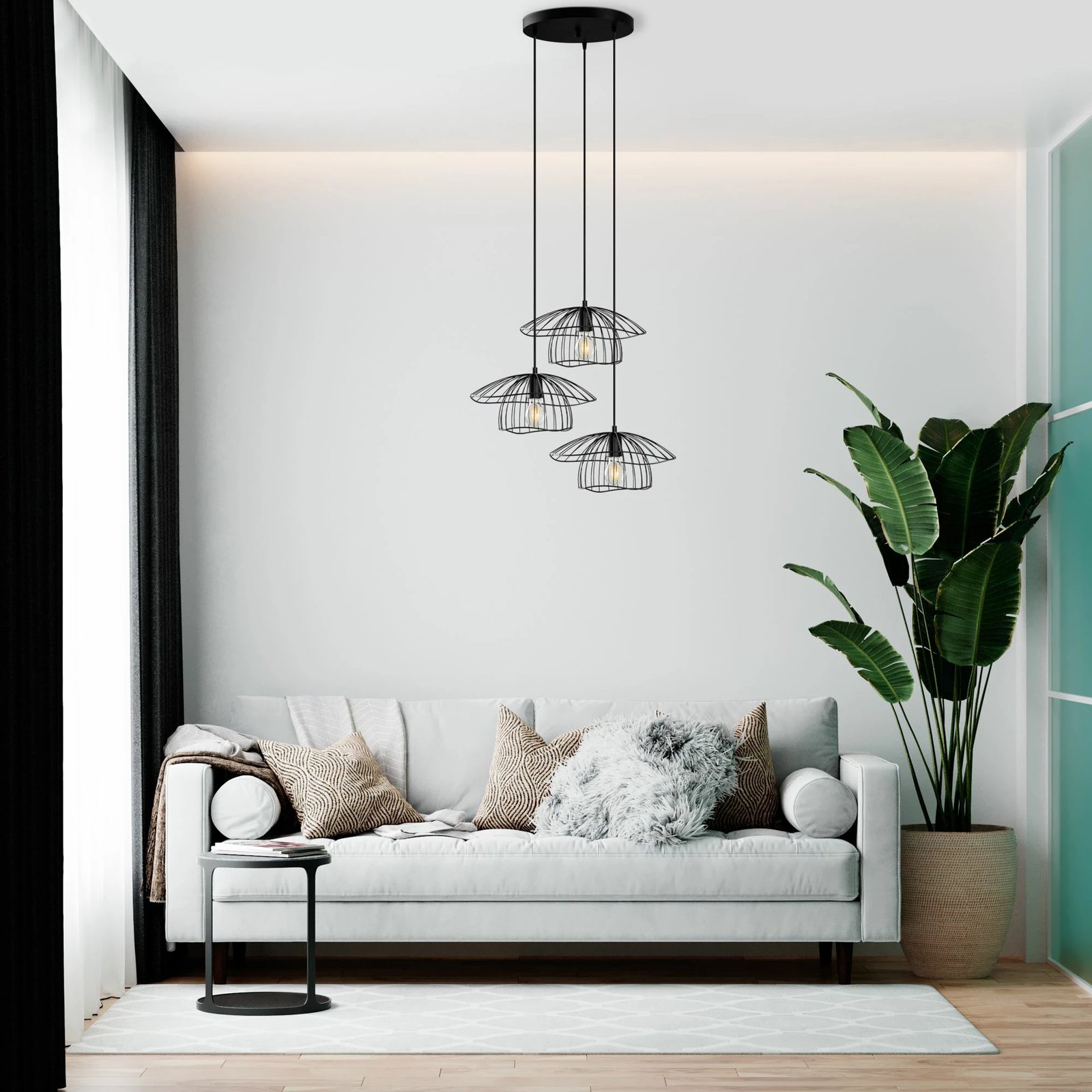 Llambë tavani Opviq, Mantar - 6500 - S - 1, metalike, e zezë