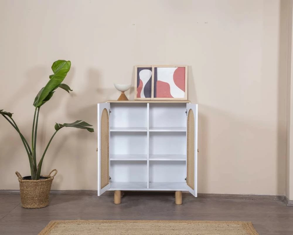 Komodë Skye Decor, Bohem, e bardhë dhe lis