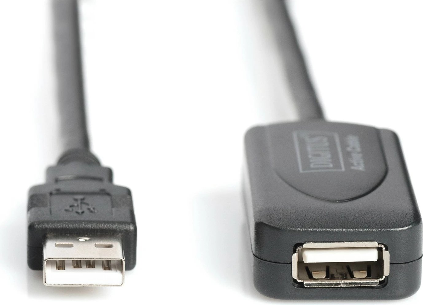 Kabllo USB Digitus Repeater 20m, USB 2.0, e zezë